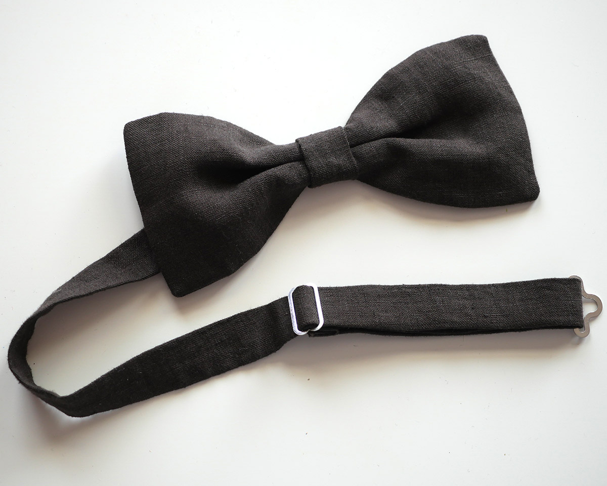 2026 GWEN&SYD Chocolate Brown Linen Bow Tie