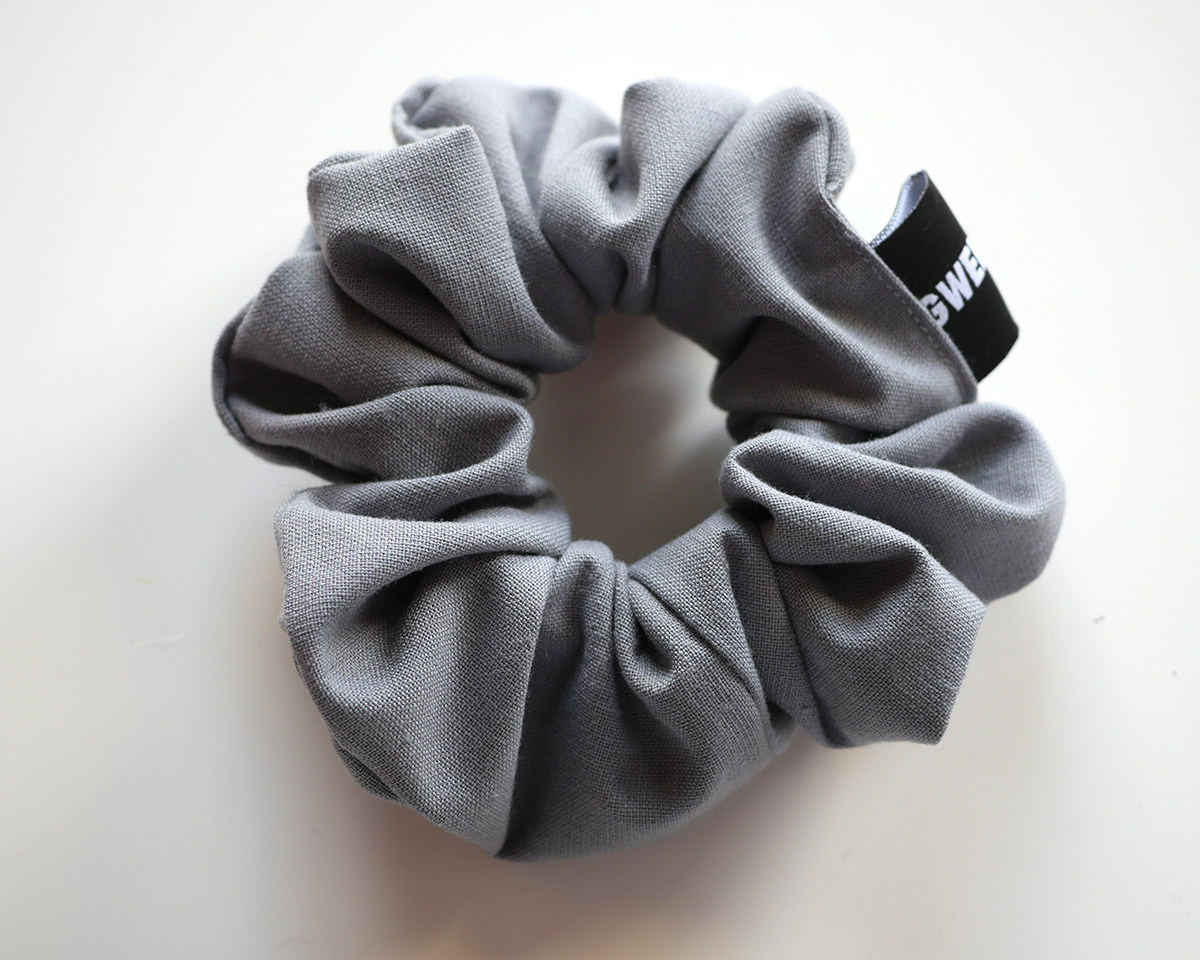2026 GWEN&SYD Dusky Blue Wool Linen Blend Scrunchie