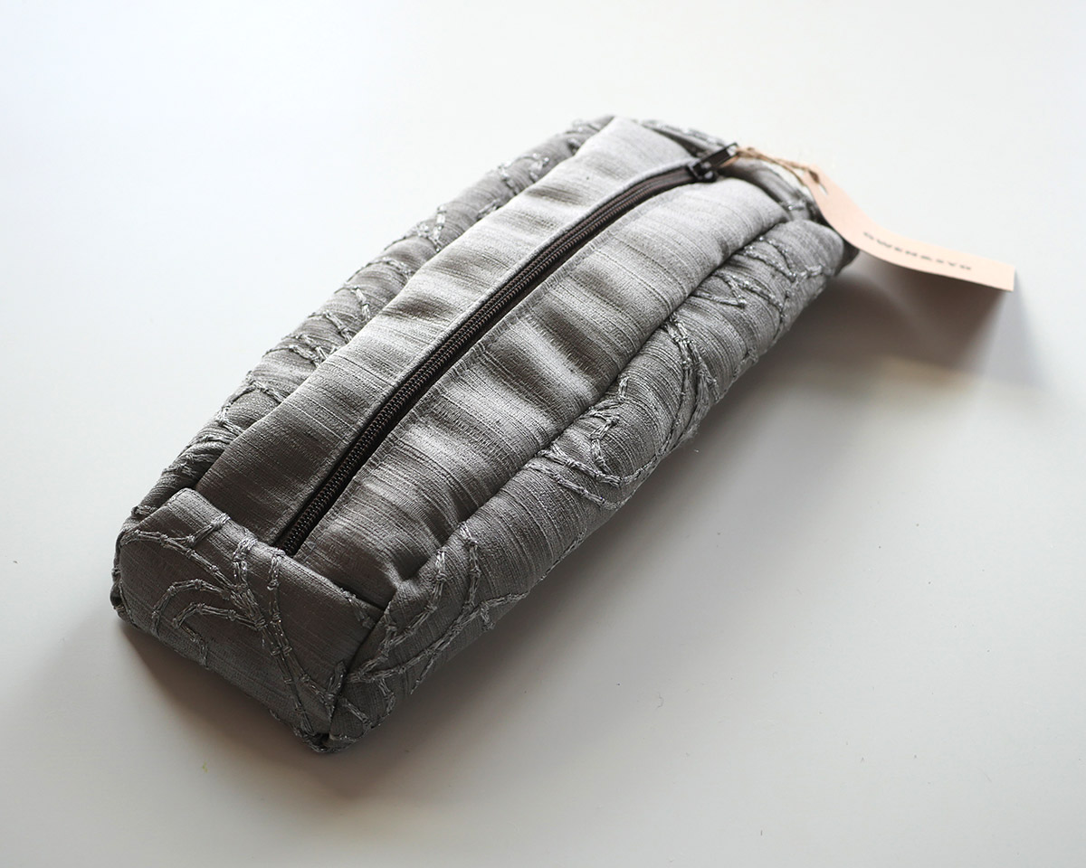 2026 GWEN&SYD Taupe Embroidered Pencil Case